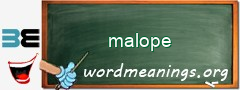 WordMeaning blackboard for malope